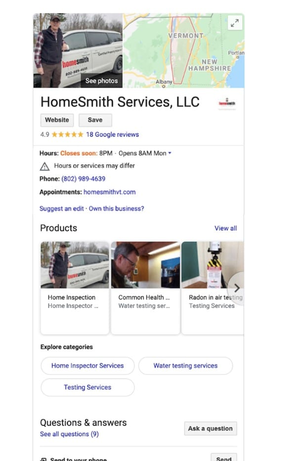 Perfil de Google My Business